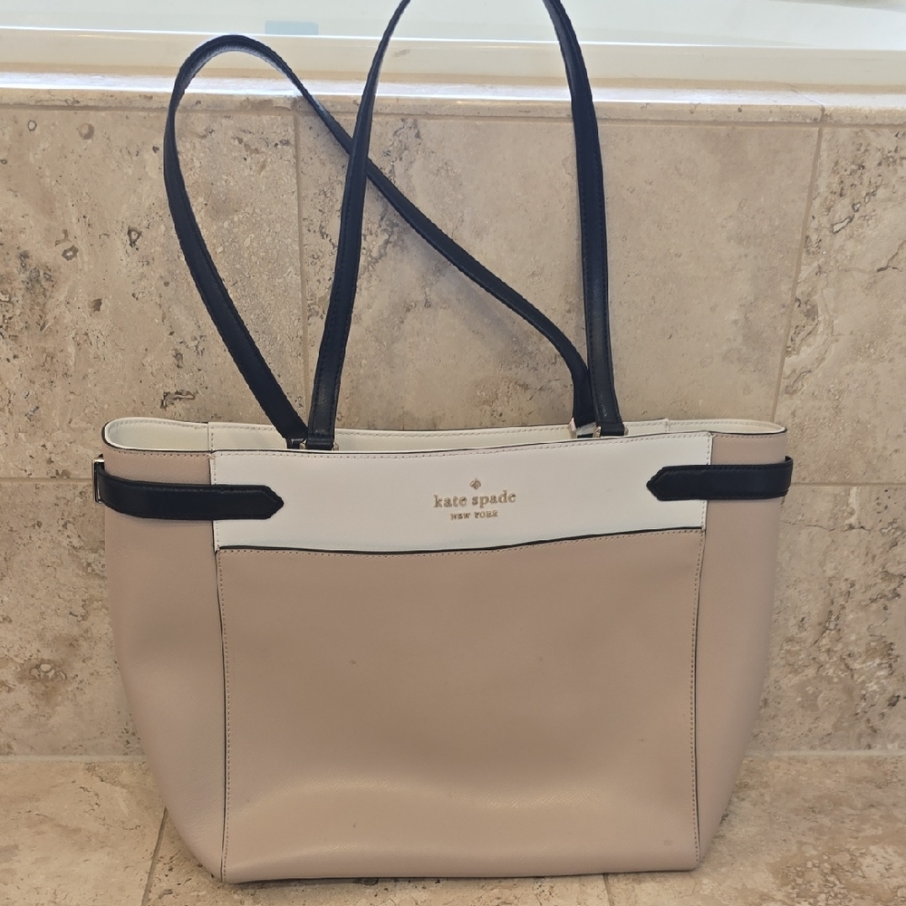 Kate Spade Cream and Black Tote Bag